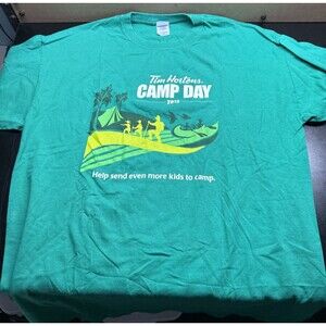 Tim Hortons Camp Day 2012 T-Shirt Green Size XL
